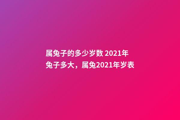 属兔子的多少岁数 2021年兔子多大，属兔2021年岁表-第1张-观点-玄机派